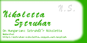 nikoletta sztruhar business card